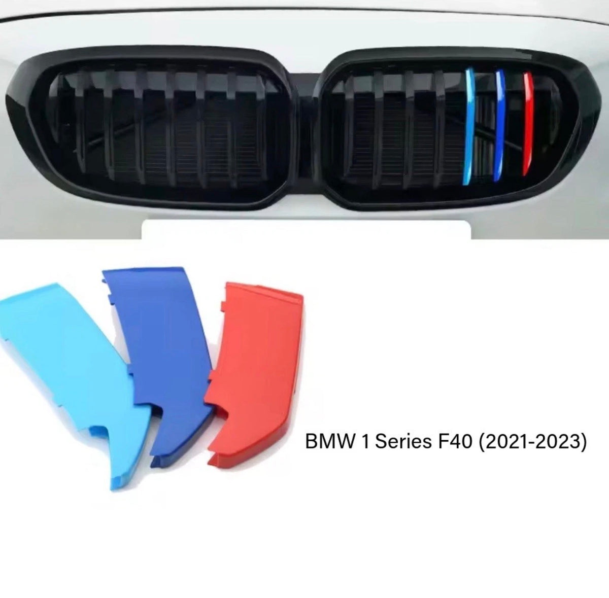 BMW 1 Series F40 Clip On Front Grill Inserts Stripes