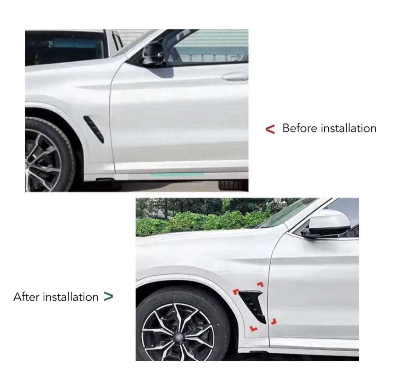 BMW X3 G01 X4 G02 Gloss Black Side Air Vent Canards