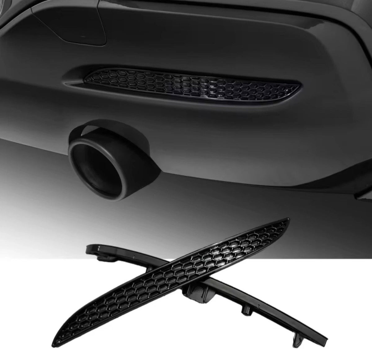 BMW 1 Series F20 F21 Gloss Black Honeycomb Rear Reflector Inserts
