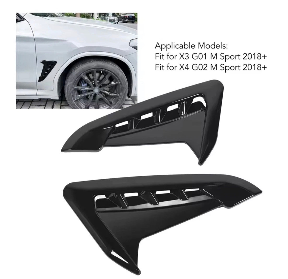 BMW X3 G01 X4 G02 Gloss Black Side Air Vent Canards