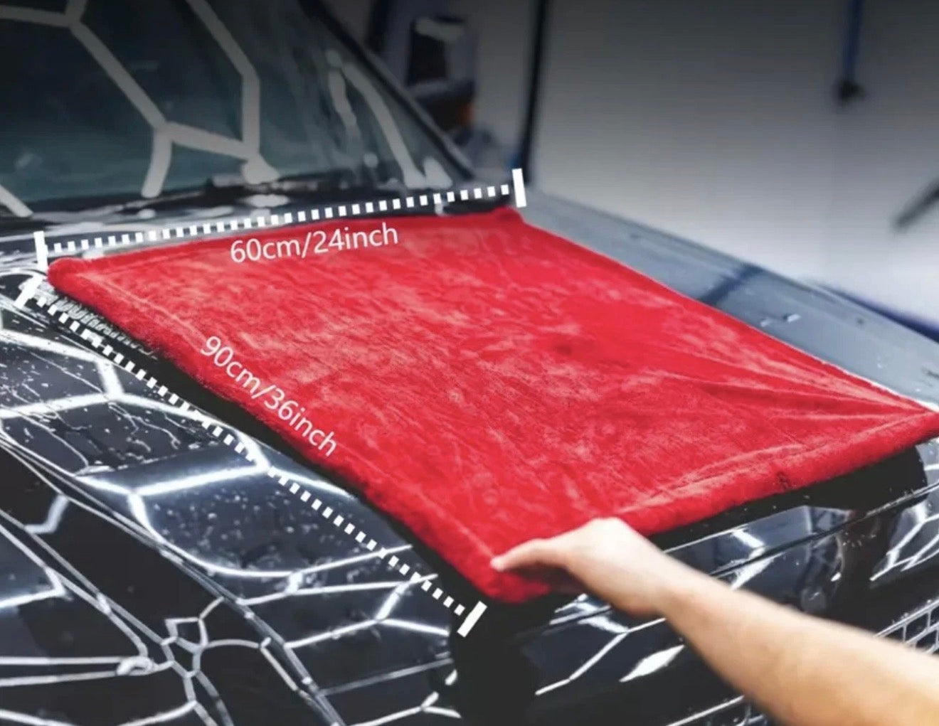 Extra Large Double-Sided Twisted Loop Drying Towel - RED