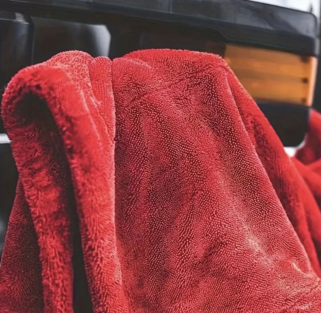 Extra Large Double-Sided Twisted Loop Drying Towel - RED
