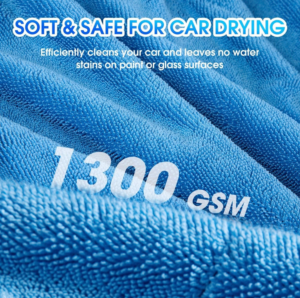 Extra Large Double-Sided Twisted Loop Drying Towel - BLUE & GREY