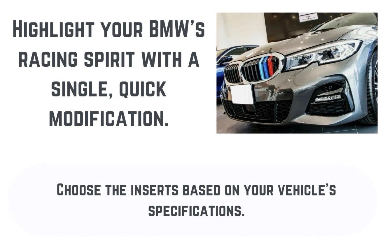BMW 1 Series F40 Clip On Front Grill Inserts Stripes