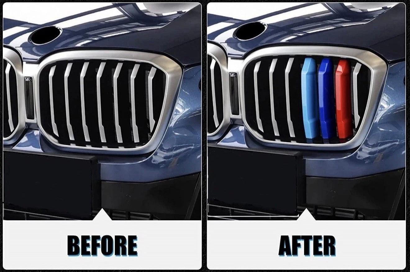 BMW 1 Series F40 Clip On Front Grill Inserts Stripes