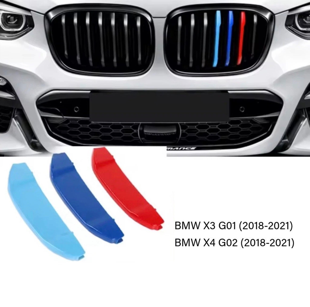 BMW X3 G01 X4 G02 Clip On Front Grill Inserts Stripes
